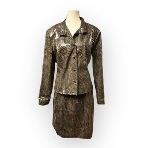 100% Vintage Early 90’s Snakeskin Suit Host Pick